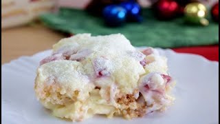 PAVÊ DE LEITE EM PÓ COM MORANGO