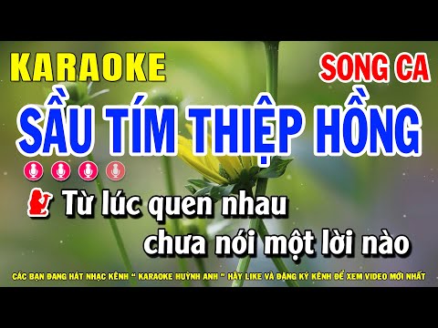 Karaoke Sầu Tím Thiệp Hồng Nhạc Sống Song Ca | Huỳnh Anh