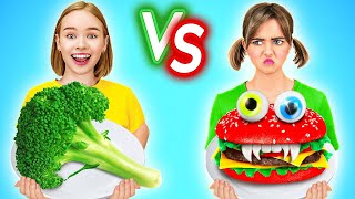 DOBRE WYBORY vs. ZŁE WYBORY 🥦🍽️ Genialne Kuchenne Triki! Sekrety Przemycania Jedzenia od 123 GO!