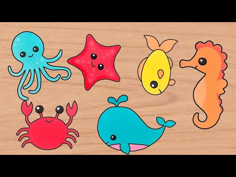 海の動物パズルで楽しもう！【赤ちゃんが笑う♪泣き止む！】子供向け動画 videos for kids