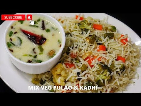 Simple Tasty Pulao and Kadhi Meal Recipe | Vegetable Dry Fruit Pulao and Kadhi | Kadi Chawal Recipe