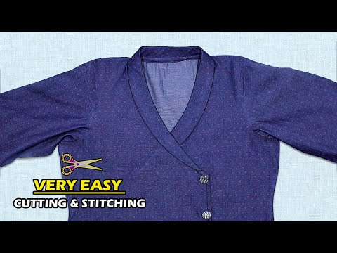 Shawl Collar Cutting and Stitching Tutorial || How To Sew a Shawl Collar