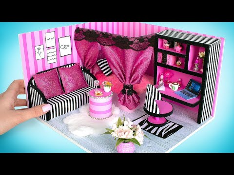 ✨ Construye una habitación acogedora rosa con cartón 💖🏠