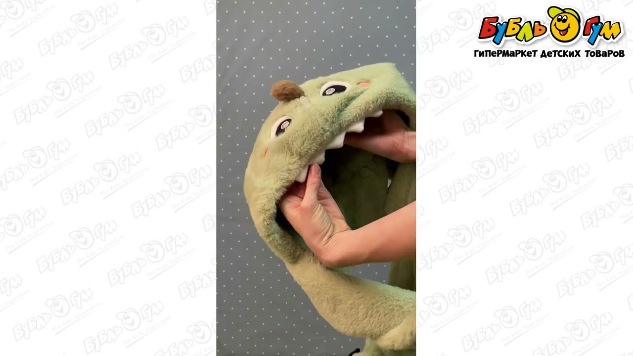Шапка Lanson Kids Дракон зеленый с длинным шарфом размер 54-57 - видео Шапка Lanson Kids Дракон зеленый с длинным шарфом размер 54-57 - видео