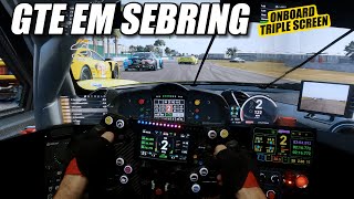 Voltamos a Sebring de Ferrari - Onboard Realista Ferrari GTE em Sebring | Cockpit TrÊs Monitores