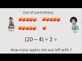 Order of Operations and Parentheses