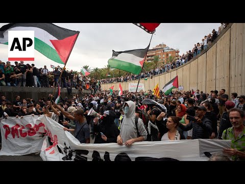YouTube video thumbnail: Gaza Flotilla Supporters Across Europe Protest Israel's Interception