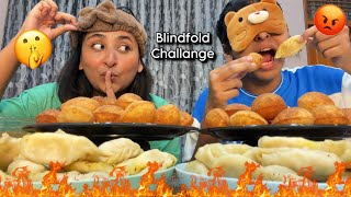 I Secretly CHEATED! Panipuri Vs Momo Challenge (Blindfold Challenge)😱🔥