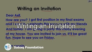 Writing an Invitation
