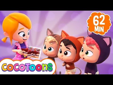 Três pequenos gatinhos 😸 e mais música infantil de Lea e Pop em português | Cocotoons Brasil