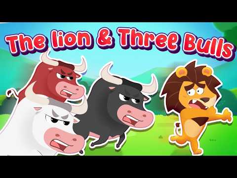 The Three Bulls and the Lion | Moral Story Song for Kids - Hudhud English