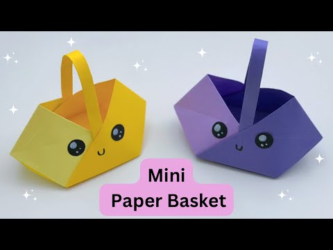 Create Your Own Mini Paper Basket! Fun Diy Origami Craft Ideas | Easy Paper Crafting For Beginners