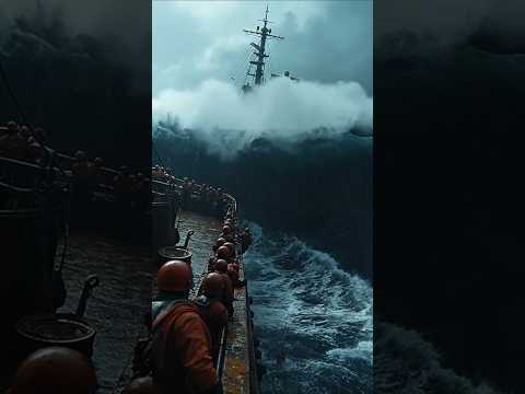 Giant wave hit the ship #shortsfeed