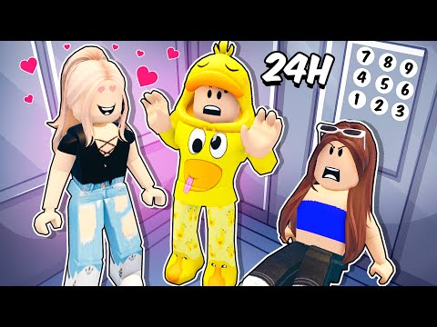 Atrapados en un ASCENSOR 24H con MI FAN LOCA en Roblox!