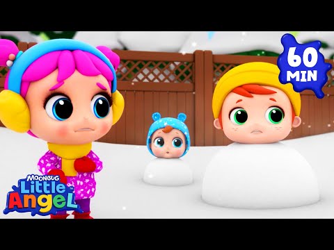 Stuck in the Snow! Winter Song! | Little Angel | Cartoons for Kids - Explore With Me!