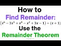 Remainder Theorem and Polynomial Division