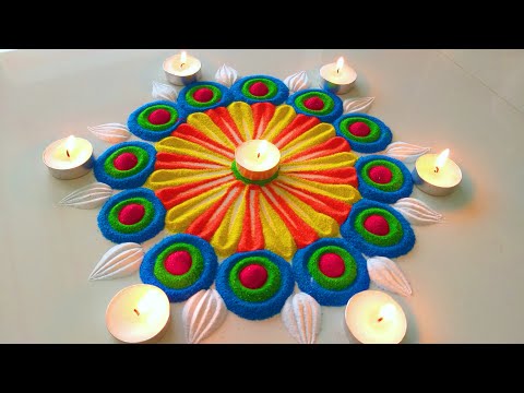 Latest Beautiful Diwali Rangoli Designs | Happy Diwali Rangoli Video | New rangoli design