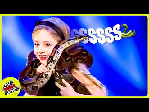 LITTLE GIRL SCARES BGT JUDGES WITH A SNAKE!