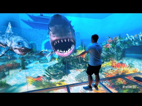 IMMERSIVE Tunnel with Sharks, Dinosaurs & More! A NEW Type of LED Attraction!