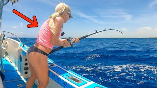 Unexpected MASSIVE Trophy Fish Caught on a TINY Hook! (Catch & Cook)