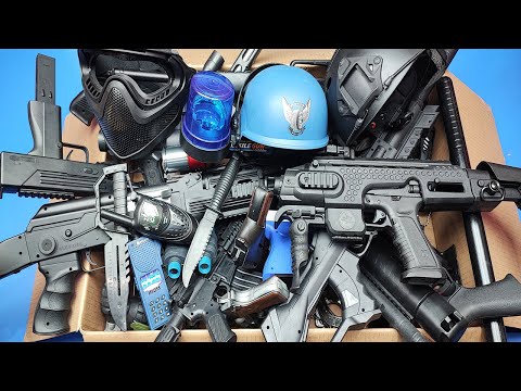 Box of toys⚡️ Police toys💥UZI Submachine Gun,Knife,AK,Rocket Launcher,Cap Gun 1911.....🔫💣