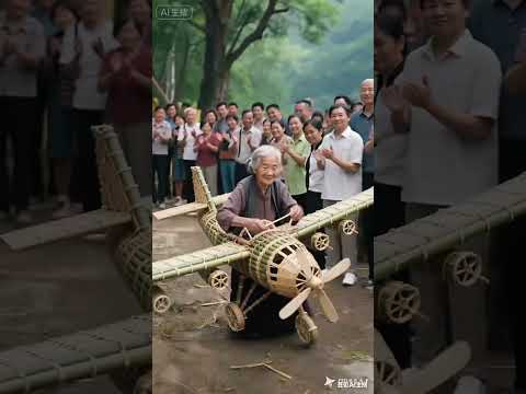 This grandma is a master at weaving bamboo. She made an airplane that can take off.