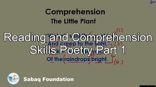 Reading and Comprehension Skills Poetry Part 1