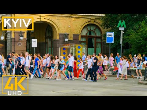 4К HDR Kyiv City Life with Real Sounds - Beautiful Capital of Ukraine before War