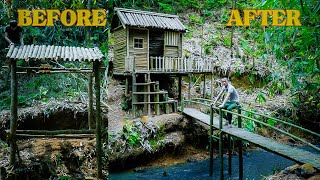 Full Video Of 30 Days Of Building a Bamboo Log Cabin in The Forest Alone