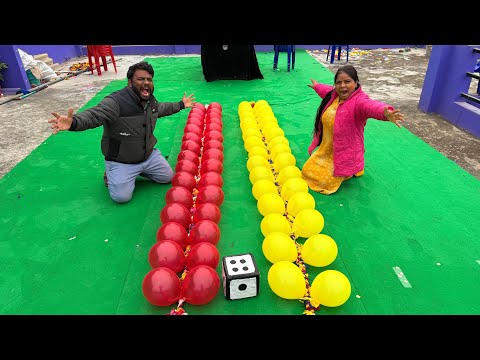 Ludo Flip Pop Balloon and Roll Ball Drop Lota Challenge