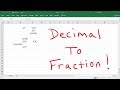 Excel Decimal to Fraction Conversion Quiz