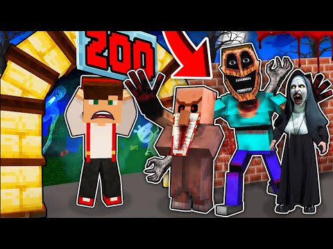 OTWORZYŁEM STRASZNE ZOO Z UPIORNYMI POSTACIAMI MIMICER W MINECRAFT?! GPLAY & LAKI