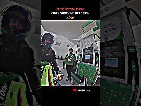 Cute Petrol Pump Girls Shocking Reactions 💫😎 #motovlog #shorts #reaction #zx10r #superbike