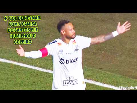 PRIMEIRO GOL DE NEYMAR COM A CAMISA DO SANTOS NA SUA VOLTA! Santos x Água Santa