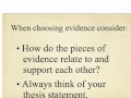 Evaluating Evidence in Arguments