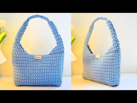 CANHOTA Bolsa Baguete em Crochê TUTORIAL