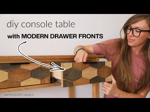 DIY Console Table with MODERN Drawer Front Overlay