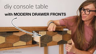 DIY Console Table with MODERN Drawer Front Overlay