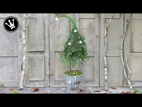 DIY - Weihnachtsdeko selber machen | Tannenbaum mit Zipfelmütze aus Naturmaterial | DekoideenReich