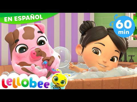 Tomando un baño en la granja 🚿| Canciones Infantiles🎵| Juega y aprende | Moonbug Español |Lellobee