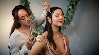 ASMR Bridesmaid Hairstyle Details & Photoshoot | Soft Styling, Hair Fixing, Prep & Gentle Triggers