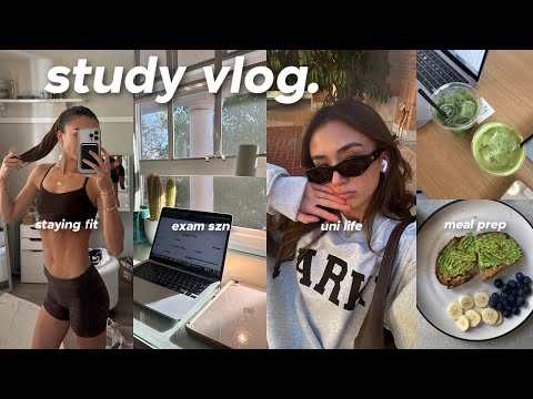 PRODUCTIVE COLLEGE STUDY VLOG 📝 exam season, meal prep, and fun days in la