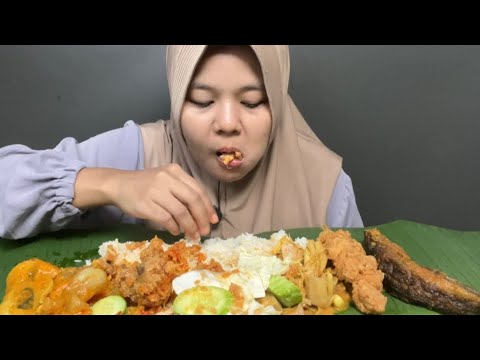 SEDIKIT NASI SAJA!! AYAM GEPREK TUNJANG SAPI SAYUR NANGKA VARIAN LAUK TEMANI MUKBANG