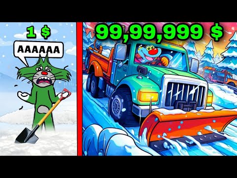 OGGY UPGRADE SNOW PLOW from 1$ to a 97,456,509$ SNOW PLOW IN ROBLOX