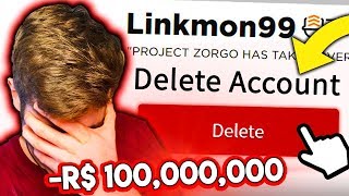 New Linkmon99 Videos Infinitube - project zorgo deletes my richest roblox account linkmon99 roblox