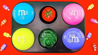 Oddly Satisfying Video | Make Yummy Candy & Glitter Slime in Black Color Tray with Fruits ASMR