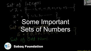 Some Important Sets of Numbers
