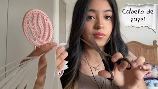 ASMR Corto tu cabello pero es de papel 📄✂️