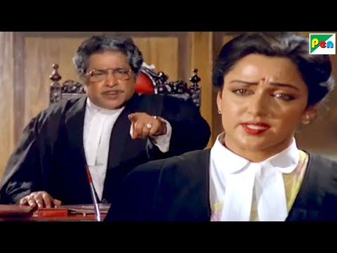 कानून की किताब हाथ में लेकर बहादुरी से लड़ी वकील हेमा मालिनी - Hema Malini - Kudrat Ka Kanoon