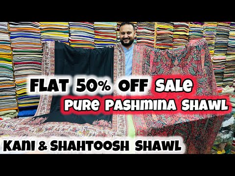 Flat 50% Pure Pashmina Shawls | World Famous Pure Kashmiri Shawls Sale | Khani Shahtoosh Shawl Sale